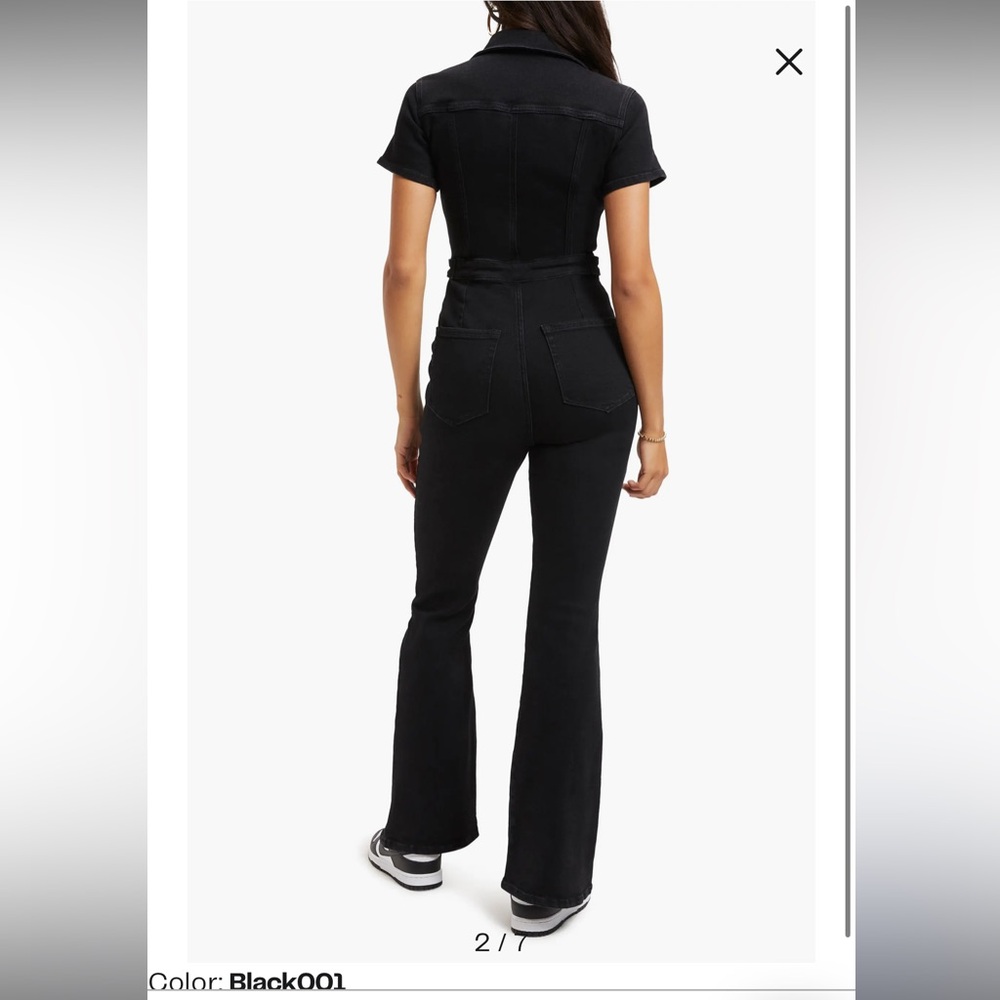 Good American Black Short-Sleeve Utility Jumpsuit - Picture 2 of 4